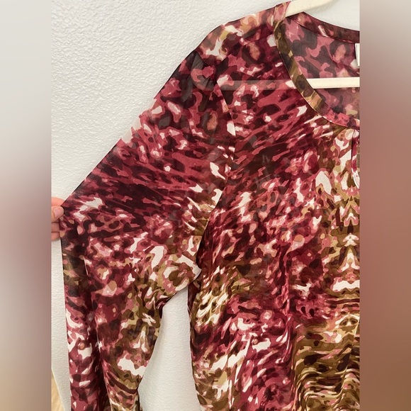 Ariat Women's Jada Top Long Balloon Sleeve Floral Blouse‎ Size Large - Picture 6 of 8